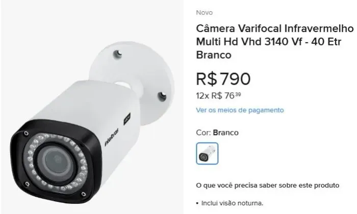 Camera intelbras Variofocal 40 Metros