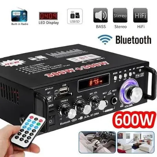 Amplificador De Potência Estéreo Baixo 300 w*2 aplicável Casa e Carro Universal Bluetooth