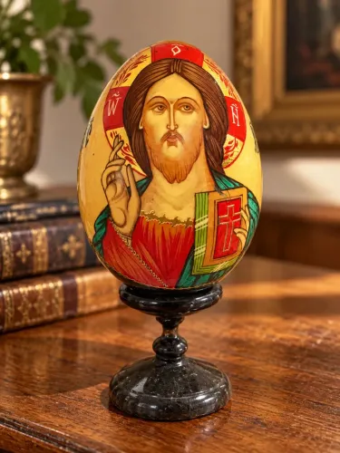 PEÇA ÚNICA | OVO ARTÍSTICO RUSSO PINTADO À MÃO