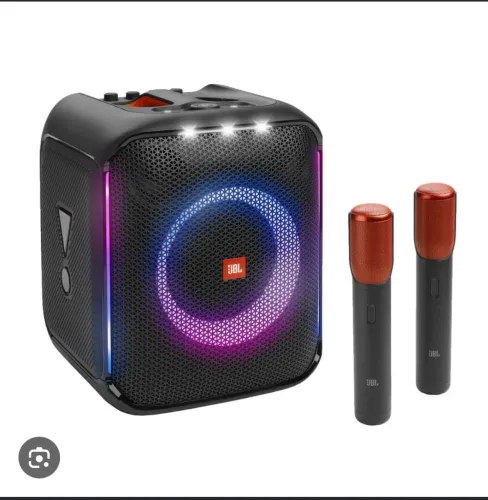 Caixa JBl partybox encore , 2 microfones