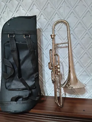 Trombone Curto Em Dó De Pistos Weril Brasil Nacional Níquel