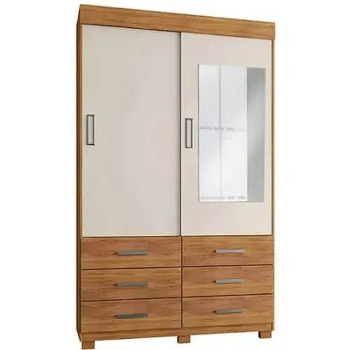 Guarda Roupa Buzios com Espelho Solteiro 2 Portas 6 Gavetas / pronta entrega
