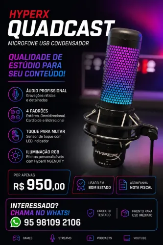 Microfone HyperX quadcast 