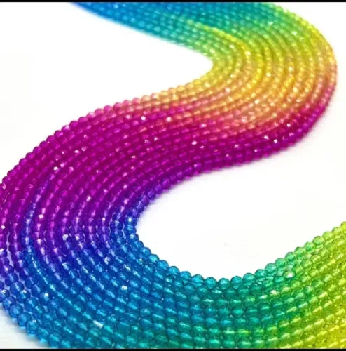 45 fios de cristal de vidro tie dye