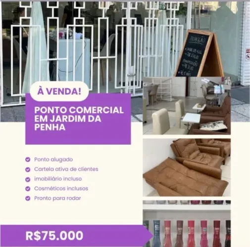 Passo ponto de salão de beleza em jardim da penha