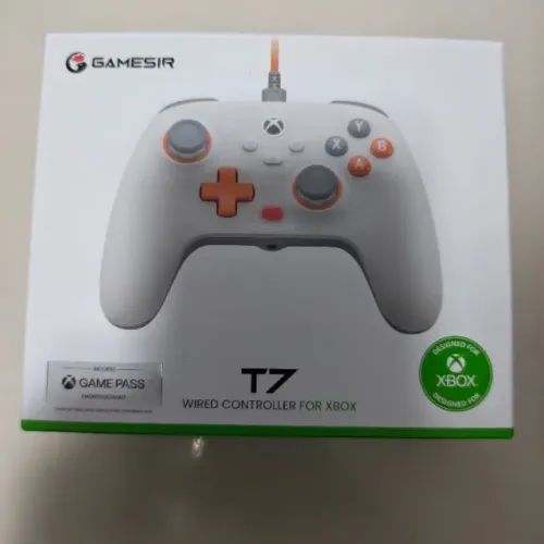 Controle Joystick Gamesir Xbox PC Wired T7 Branco/Laranja/Cinza Novo