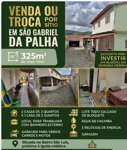 Vendo ou troco conjunto de 3 casas