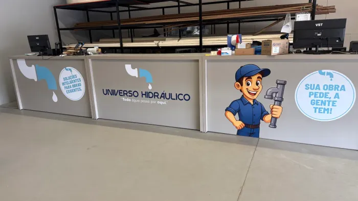Balcão de Loja Comercial 2 Metros Cinza - Novo - 3 Unidades