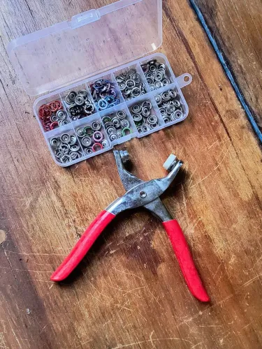 Alicate com botões de pressão de metal de fixação ilhós roupa moda costura linha aplicação