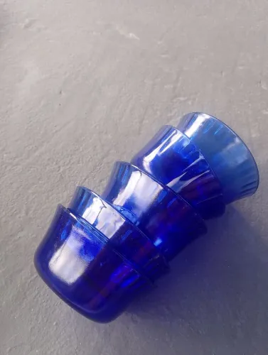 5 potinhos de sobremesa colorex azul