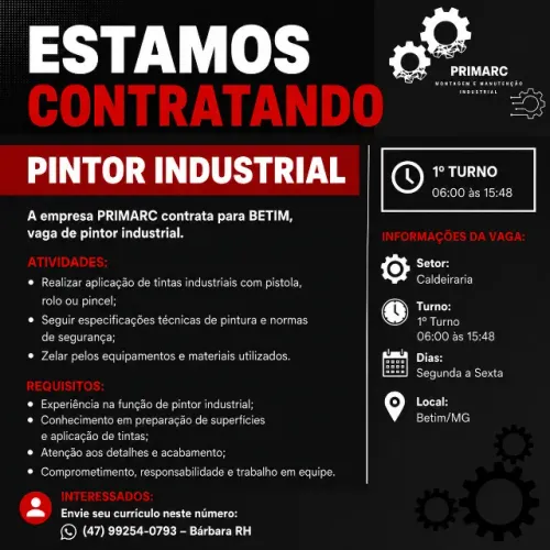 VAGAS DE EMPREGO PARA BETIM/MG