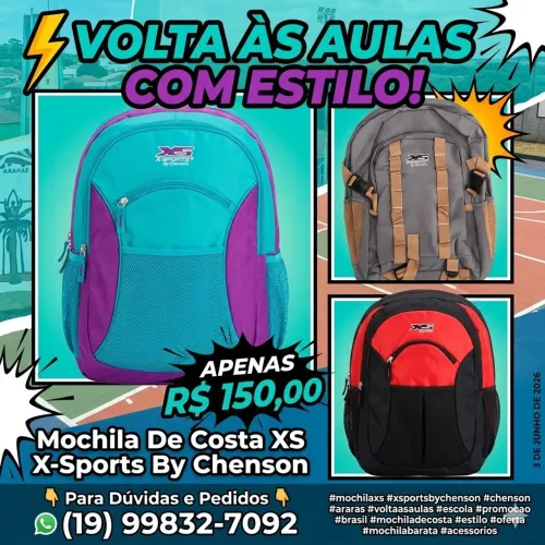 Mochila esportiva escolar 
