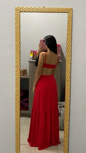 Vestido longo vermelho