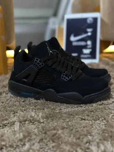 Bota Nike Air Jordan 4 Retro Masculino Premium Cor: Black Cat - Disponível 38 AO 43