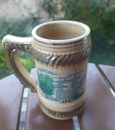 Caneca para Chopp em cerâmica Pedreira São Joaguim 16cm altura louça antiga