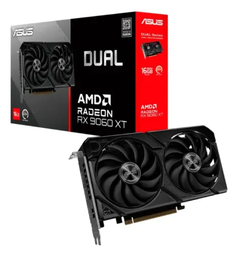 Placa [CAIXA LACRADA] ASUS Dual RX 9060 XT AMD Radeon, 16GB, GDDR6