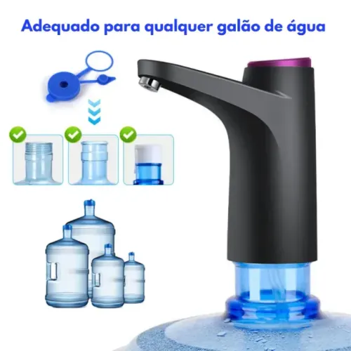 Bomba Elétrica Recarregável USB Para Galão De Água Garrafão