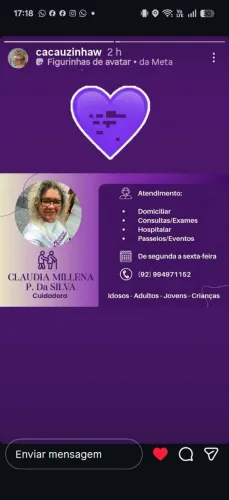 Cuidadora profissional. 
