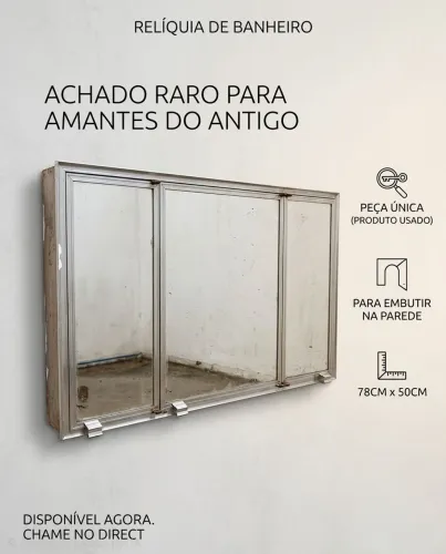 Armário aéreo para banheiro com 3 portas de espelho