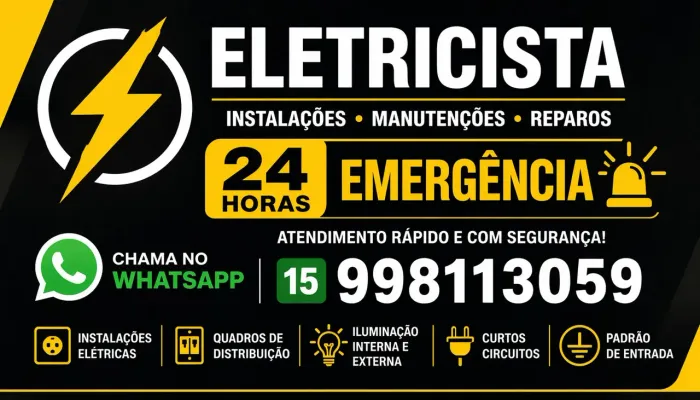 ELETRICISTA EMERGÊNCIAL SOROCABA E VOTORANTIM 
