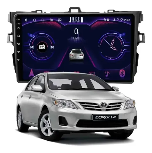 Multimídia Corolla 2009 a 2014 QLED 9? CarPlay Android Auto 2+64GB