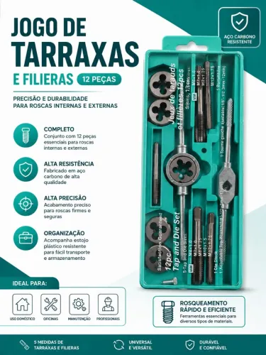 Jogo de tarrachas 12 peças