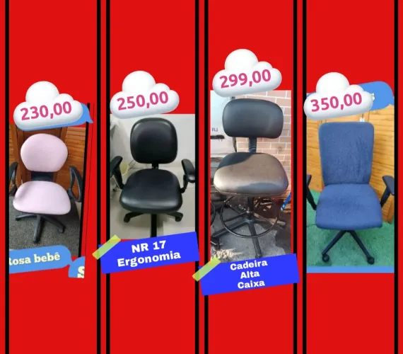 Cadeiras de escritório nr17 ergonomia e caixa alta balcão..são Gonçalo temos algumas