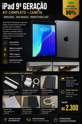 iPad 9º Geração - Estado de Novo.
