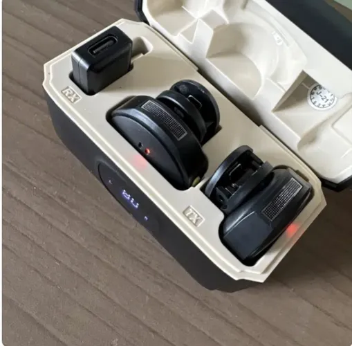 Microfone Lapela Redondo Imã Sem Fio Tipo C Preto Anti Ruído Duplo Mymotors