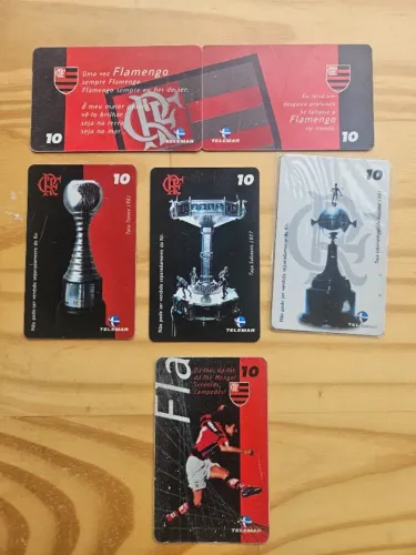 6 Cartões Telefônico Time Flamengo Para Colecionador