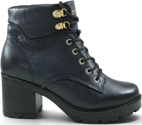 Vendo bota de couro preta com salto tamanho 36