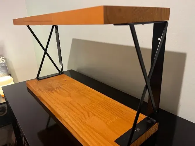 Prateleira Dual 60cm Industrial Carvalho e Preto Art Factory Design