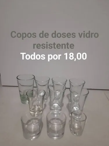 Copos de dose vidros resistente todos por 