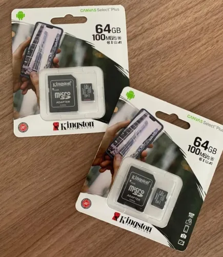 Cartao micro sd 64gb kingston, classe 10, ac. cartão