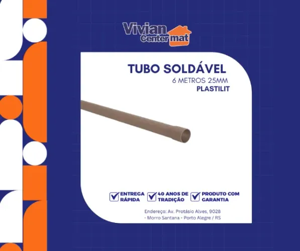 Tubo Soldável 6 metros 25mm Plastilit
