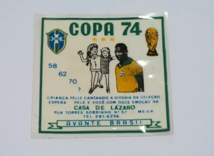 Plástico Antigo com Foto Do Pelé Raro