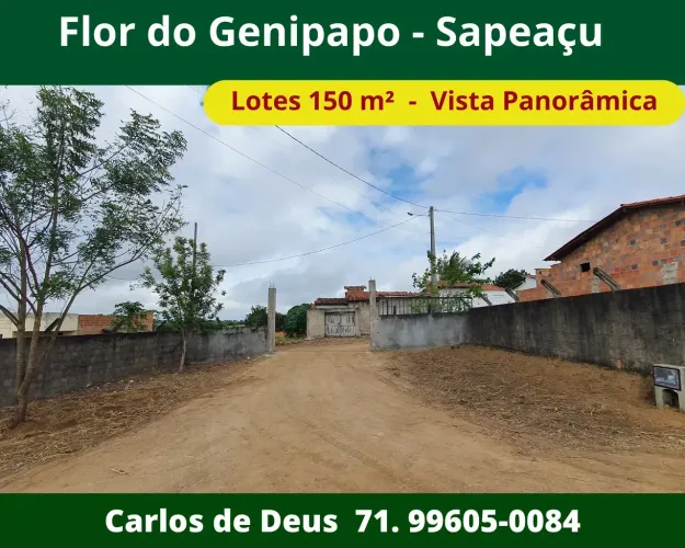 Loteamento Flor do Genipapo, lotes 150 m², linda vista , em até 32 vezes , em Sapeaçu..