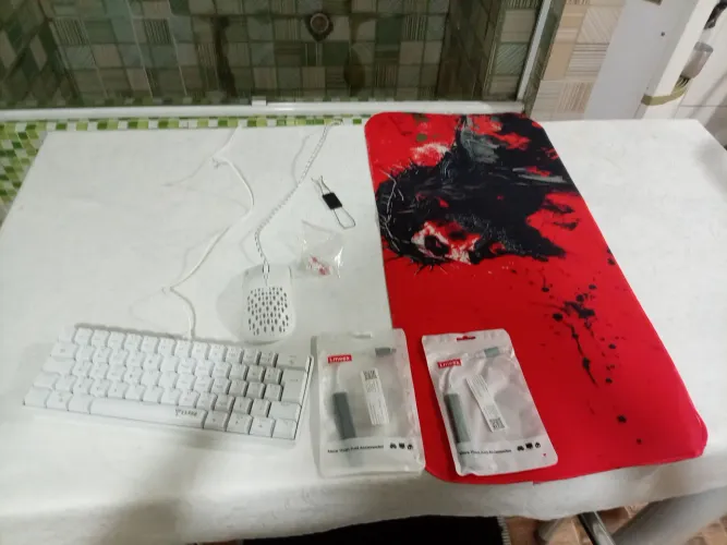 Kit mouse teclado e 2 hub, mouse pad
