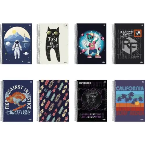 Caderno 12x1 Capa Dura Bom D+ Masculino 192 fls. - Animativa