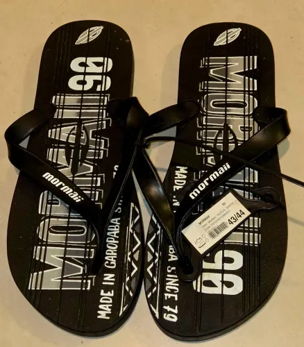 Chinelo Mormaii Tropical Graphics Masculino Preto/Branco - Tam 43/44 (NOVO)