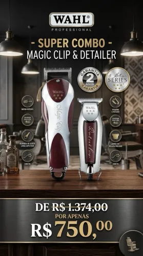 Combo máquina de corte magic clip e detailer WAHL