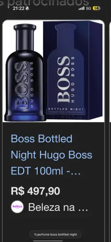 Perfume Hugo Boss bottled night