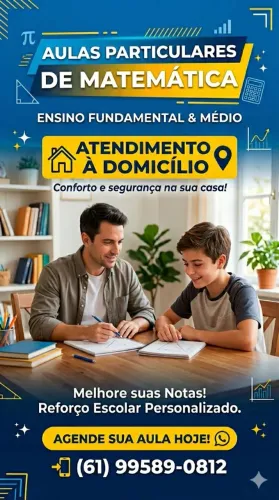 Aulas Particulares de Matemática - Ensino Fundamental e Médio (A Domicílio)