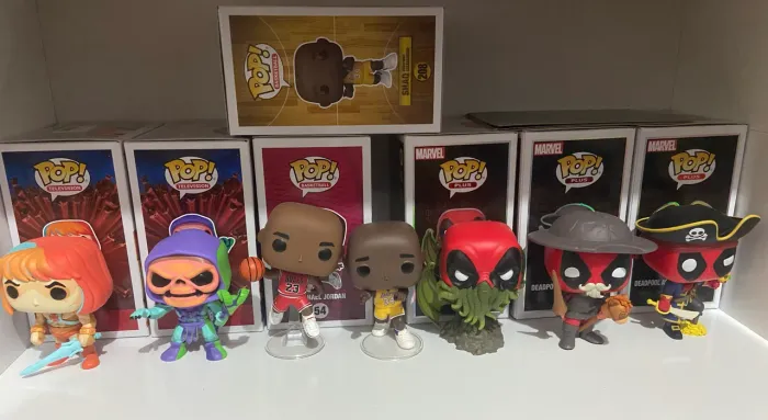 Funko pop - Deadpool, Jordan, Shaq, he-man e skeletor