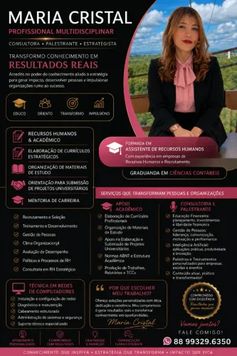 Faço currículos e acompanhamento estudantil