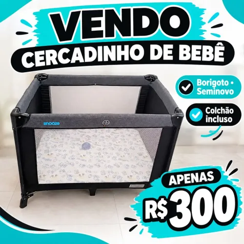 Cercadinho de bebê borigoto semi novo com colchão 