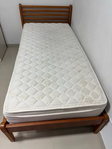 Cama solteiro madeira maciça original Gramado