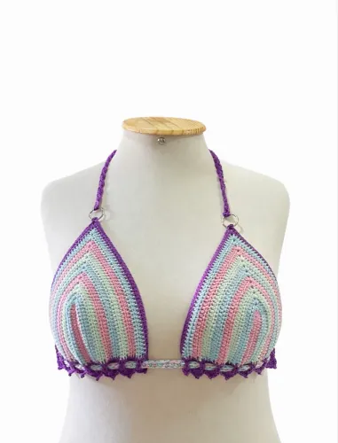 Biquíni plus size de crochê - TAM 48 - Somente a parte de cima