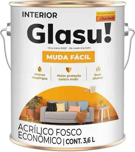 TINTA ACRILICA FOSCA 3,6L - R$: 55,00.