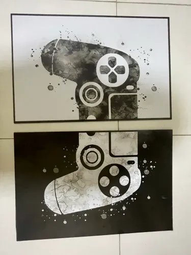 Dupla de Quadros Controle Gamer Decorativo - 40x60cm